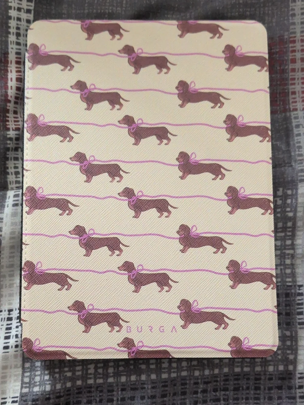 Burga Kindle Pink & Brown Dachshund Case